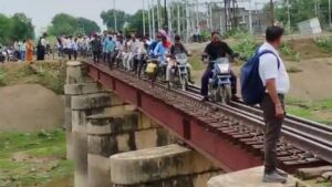 Bike ran on railway track