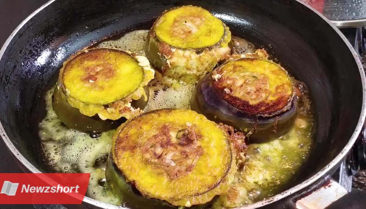 Dim Begun or Eggplant Omlette cooking recipe