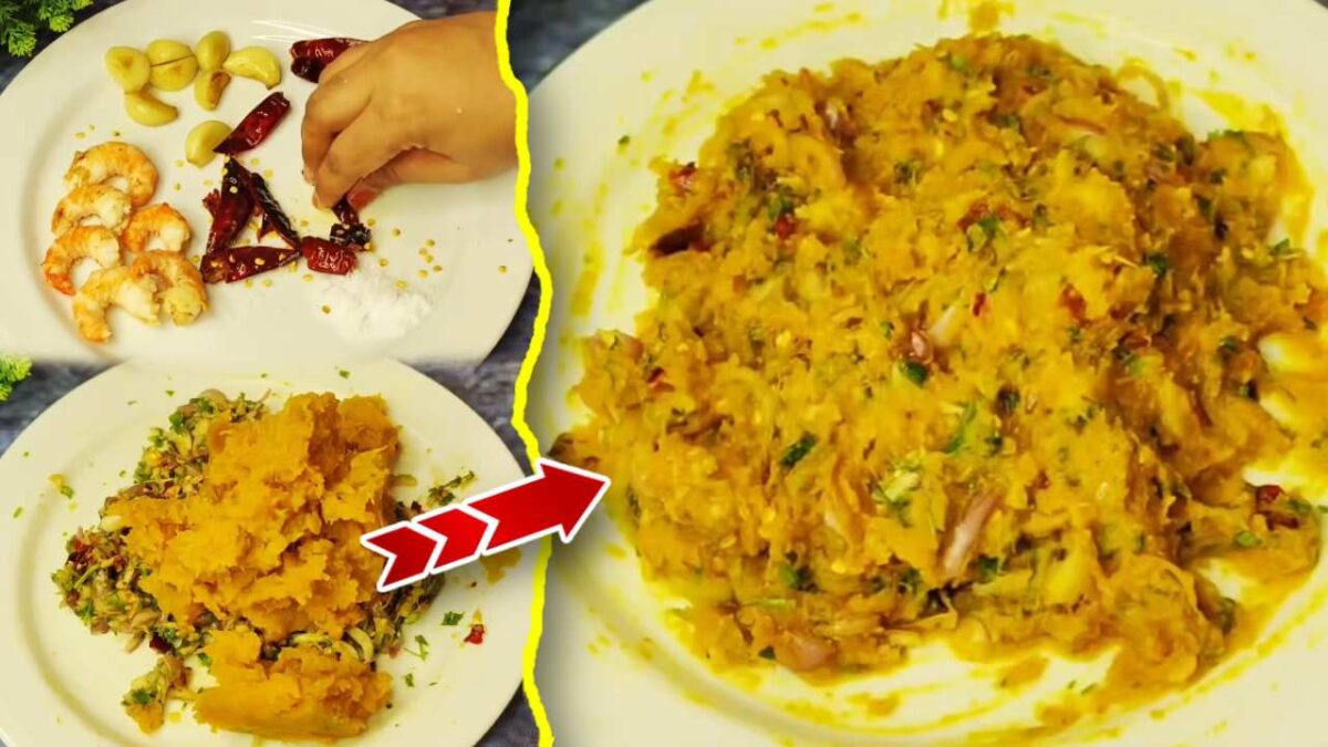 How to cook Pumpkin Prawn Bharta Recipe