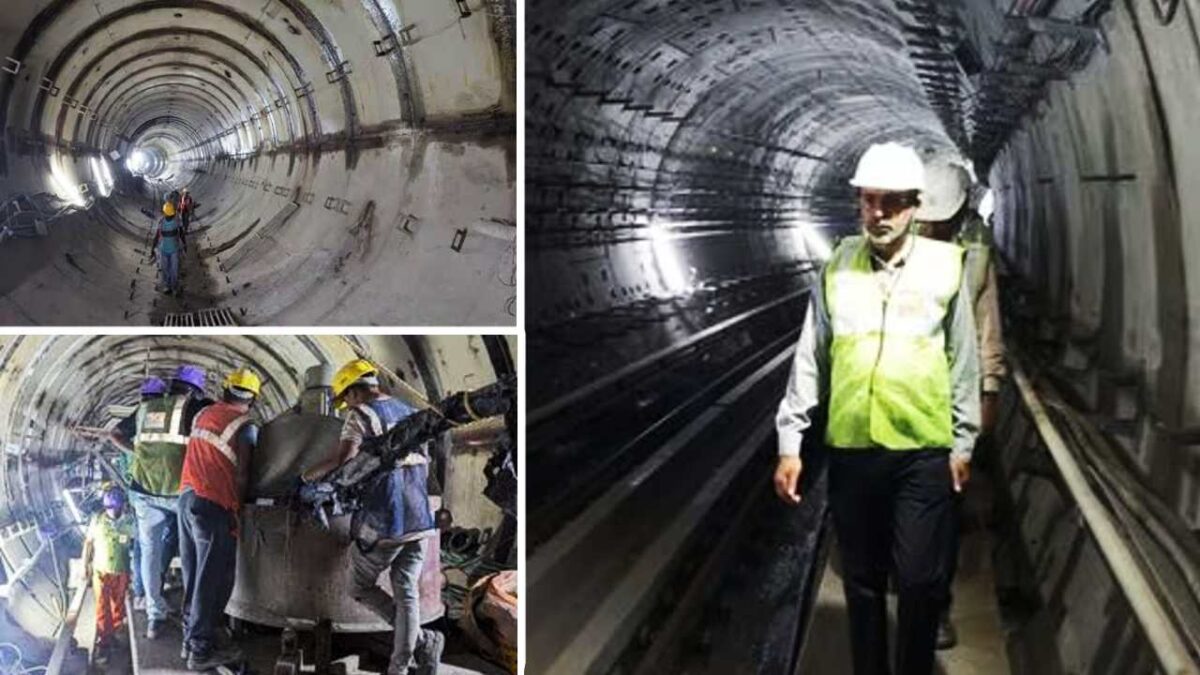 Kolkata Metro GM P Uday Kumar visits Bou Bazaar Metro Construction Site