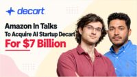 Decart founders Dr. Dean Leitersdorf and Moshe Shalev with the Decart logo, reported Amazon acquisition of around USD 7 billion