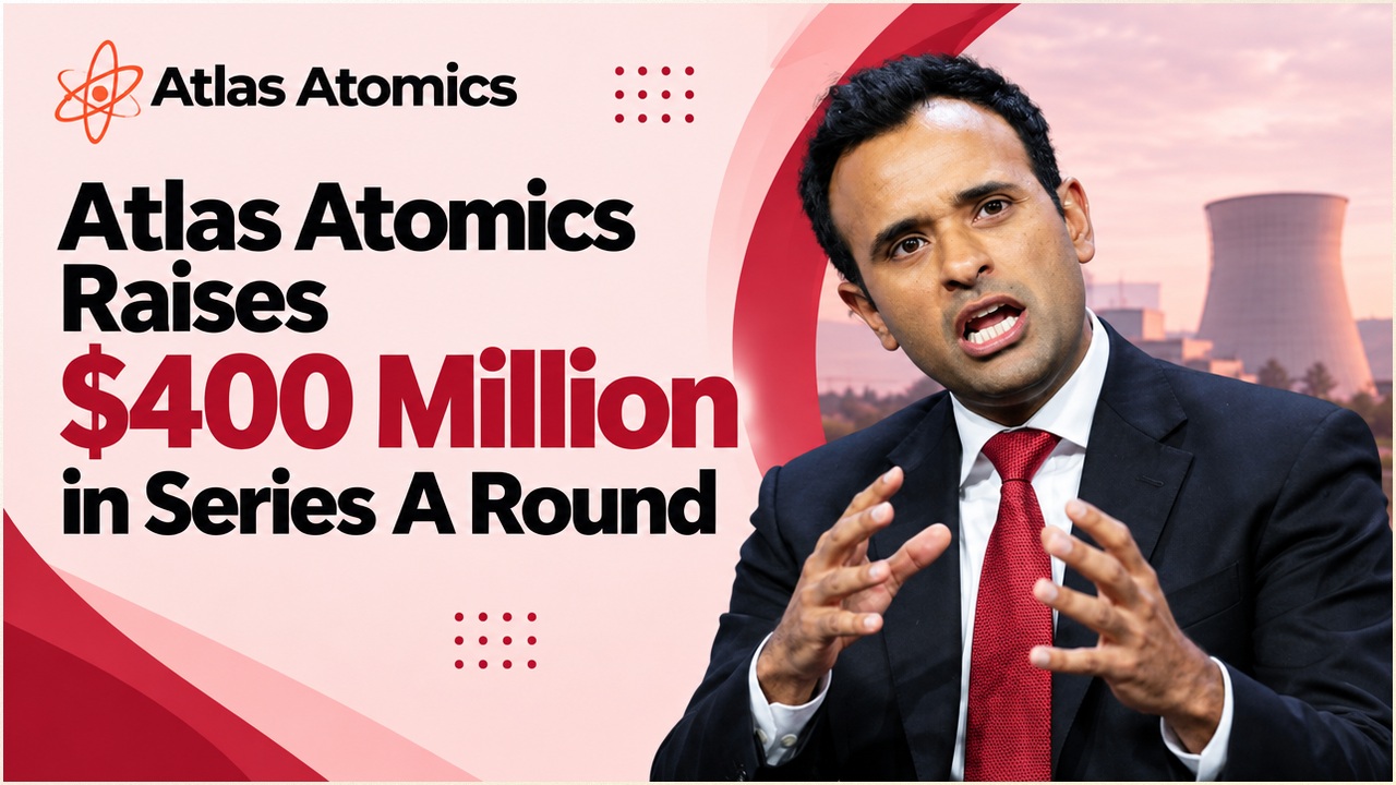 Atlas Atomics founder and logo, Series A funding of about 400 million dollars led by General Catalyst at a 1.9 billion dollar valuation