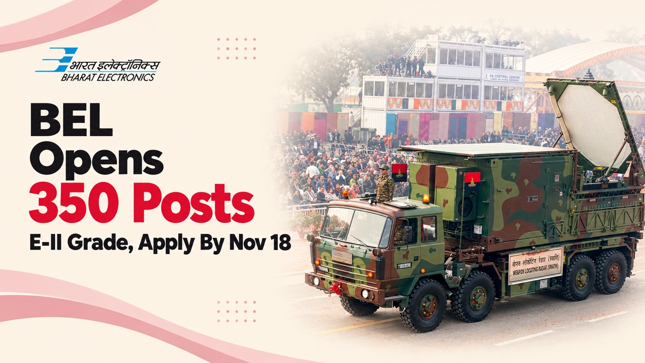 Bharat Electronics opens 350 Probationary Engineer posts in Electronics and Mechanical