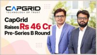 CapGrid co-founders and logo with headline CapGrid Raises Rs 46 Crore in Pre-Series B Round