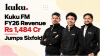 Kuku FM founders and logo, FY26 operating revenue up sixfold to Rs 1,484 crore with a net profit of Rs 182.7 crore