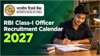 RBI 2027 recruitment calendar for Class-I officer posts with a candidate studying for the exam