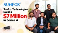 Sunfox Technologies logo and founders with the Spandan portable ECG, USD 7 million Series A funding