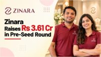 Zinara founders with the brand logo at the lab-grown diamond jewellery startup