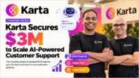 Karta AI founders after raising a $3 million seed round led by PeerCapital and Cedar Hill Capital