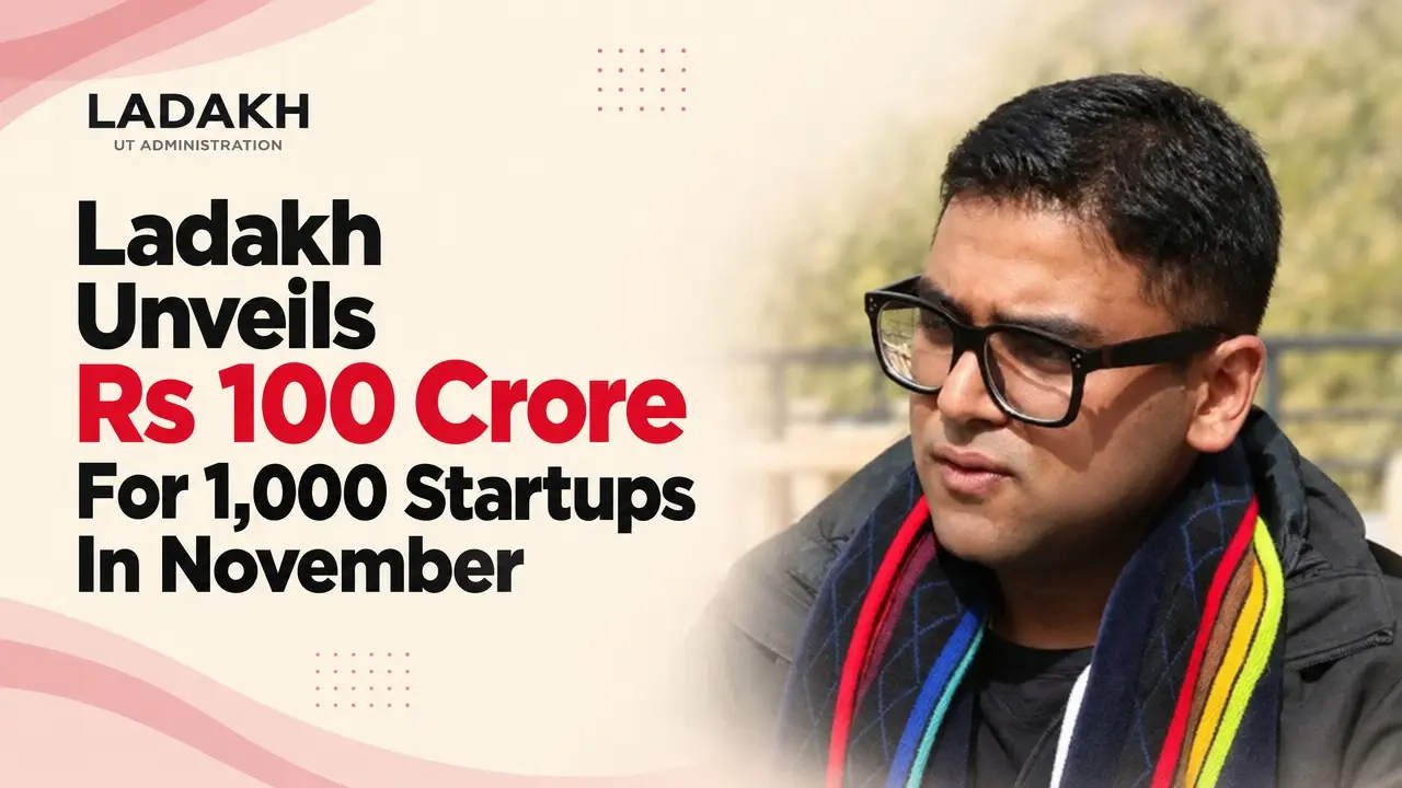 Himanshu Gupta, Administrative Secretary for Industries and Commerce in Ladakh, speaking about the Rs 100 crore startup policy