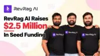 RevRag AI founders with the RevRag AI logo, USD 2.5 million seed funding round led by Accion Ventures and Cedar Hill Capital