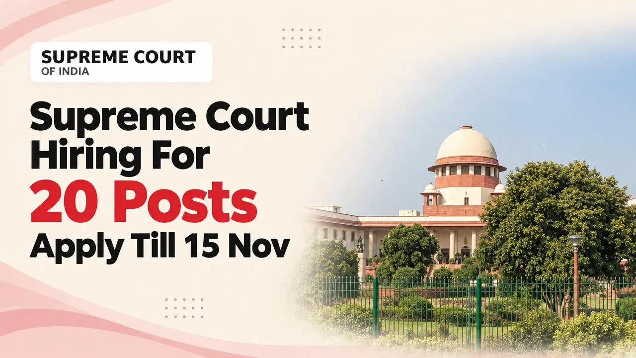 Supreme Court of India building, recruitment open for 20 Court Master Shorthand posts