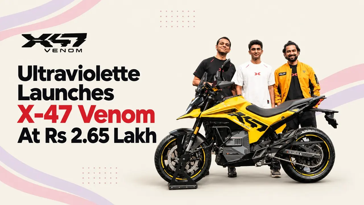 Ultraviolette X-47 Venom electric motorcycle launched at Rs 2.65 lakh with 343 km range